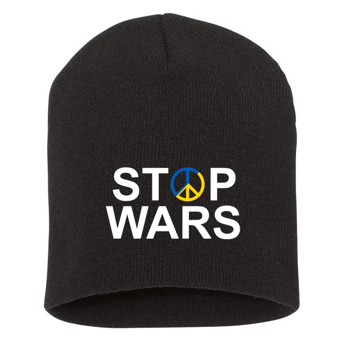 Stop Wars Ukraine Peace Short Acrylic Beanie