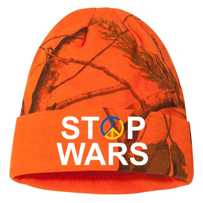 Stop Wars Ukraine Peace Kati - 12in Camo Beanie