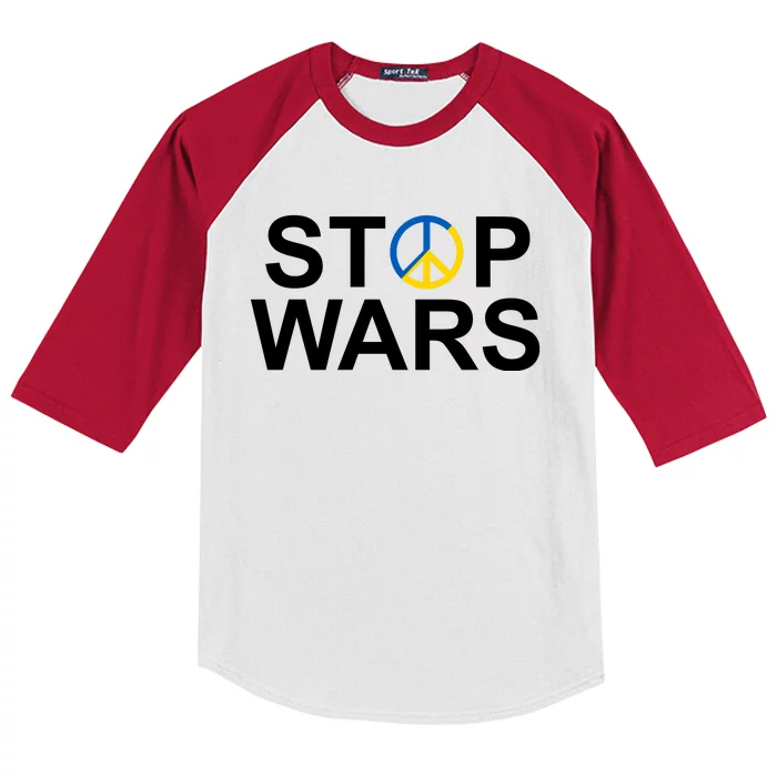 Stop Wars Ukraine Peace Kids Colorblock Raglan Jersey