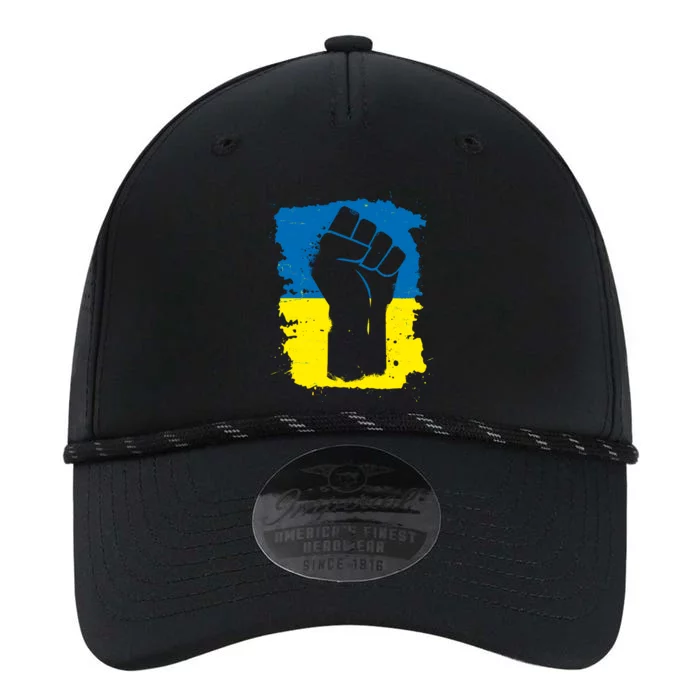 Stand With Ukraine Distressed Protest Fist Ukrainian Flag Performance The Dyno Cap