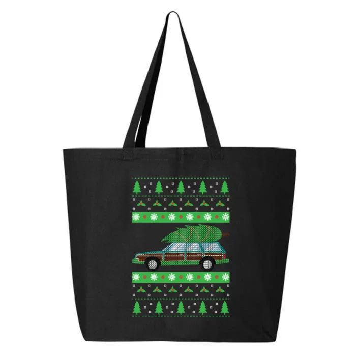 Station Wagon Ugly Christmas Sweater Funny Truck Gift 25L Jumbo Tote