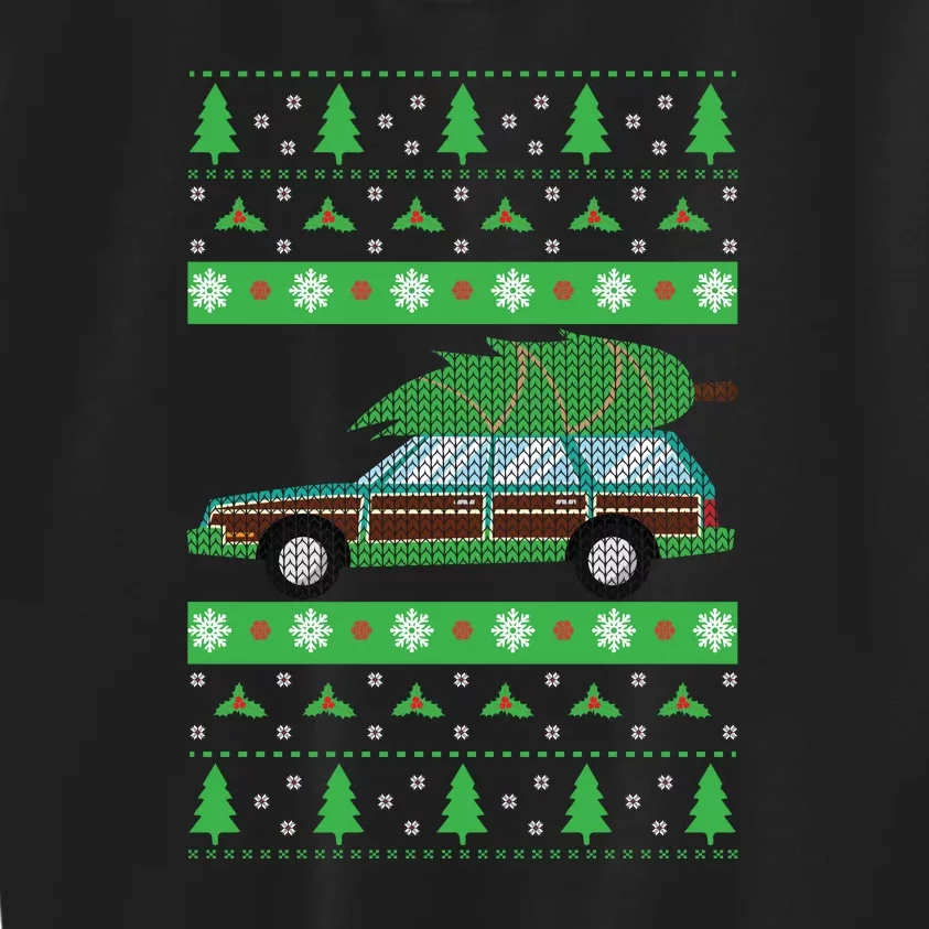 Station Wagon Ugly Christmas Sweater Funny Truck Gift Kids Sweatshirt