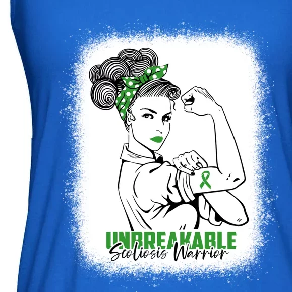 Scoliosis Warrior Unbreakable Bleached Scoliosis Awareness Gift Ladies Essential Flowy Tank