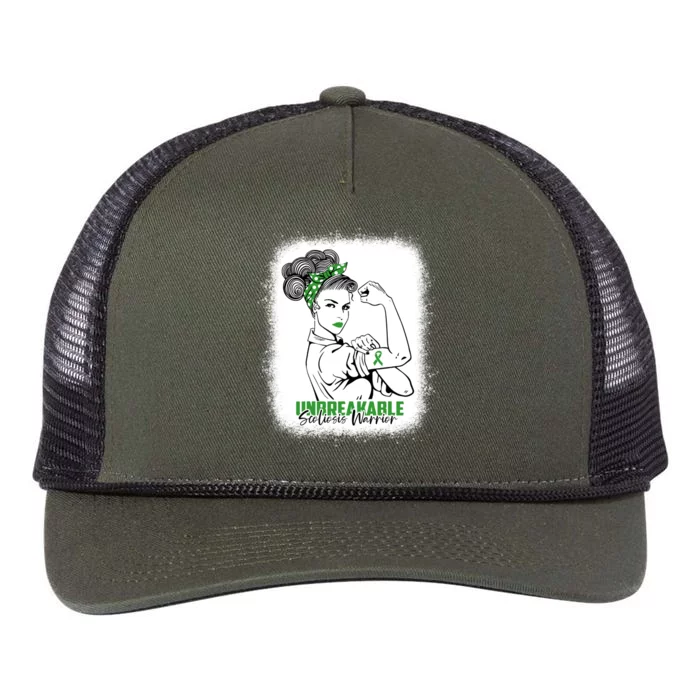 Scoliosis Warrior Unbreakable Bleached Scoliosis Awareness Gift Retro Rope Trucker Hat Cap