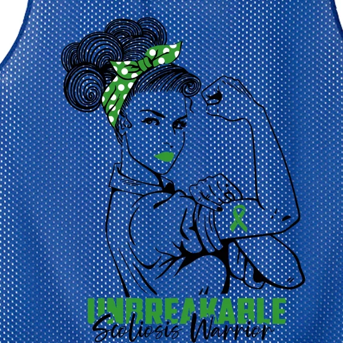 Scoliosis Warrior Unbreakable Scoliosis Awareness Gift Mesh Reversible Basketball Jersey Tank