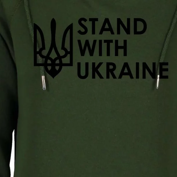 Stand With Ukraine Military Support Ukrainians Army Womens Funnel Neck Pullover Hood