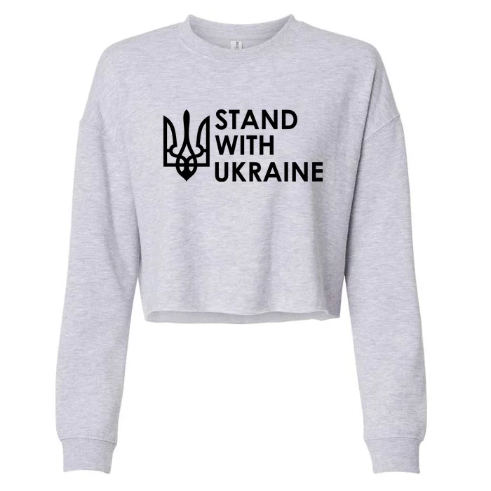 Stand With Ukraine Military Support Ukrainians Army Cropped Pullover Crew