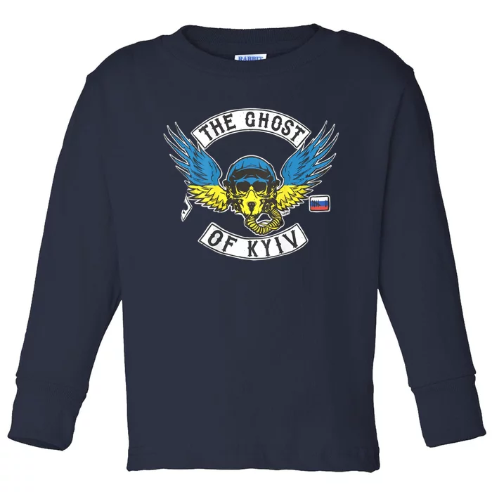 Stand With Ukraine The Ghost Of Kyiv Toddler Long Sleeve Shirt