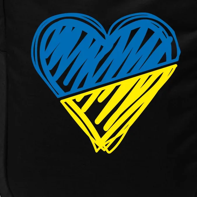 Stand With Ukraine Scribble Heart Ukrainian Flag Impact Tech Backpack