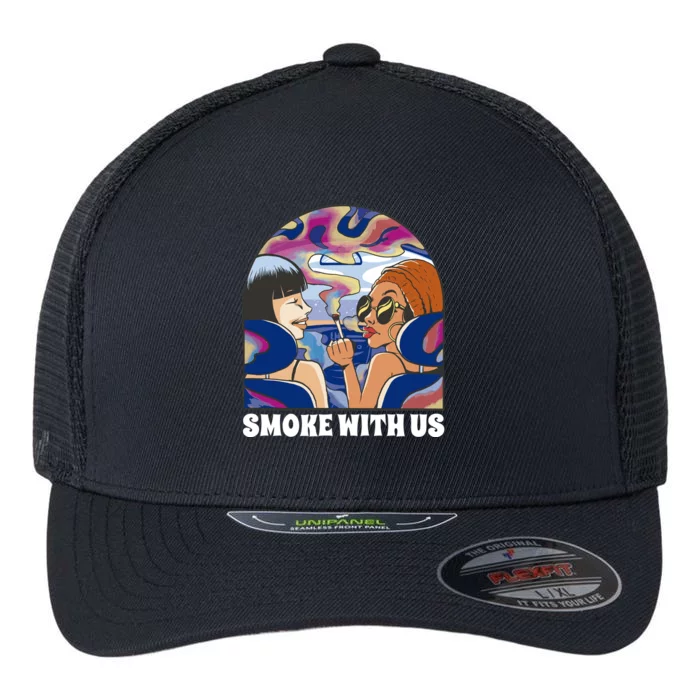 Smoke With Us Weed Females Flexfit Unipanel Trucker Cap