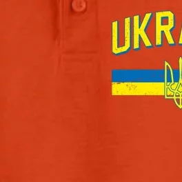 Stand With Ukraine Ukrainian Flag Coat Of Arms Dry Zone Grid Performance Polo