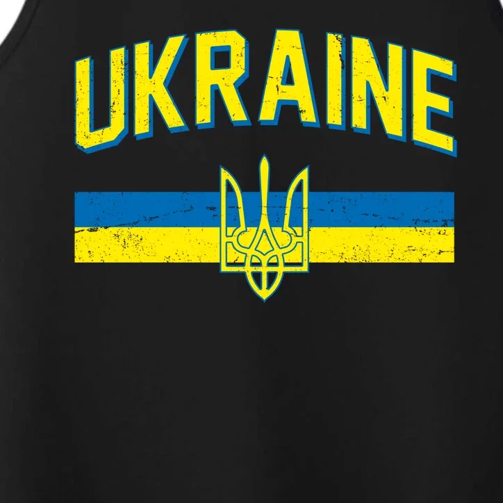 Stand With Ukraine Ukrainian Flag Coat Of Arms Performance Tank