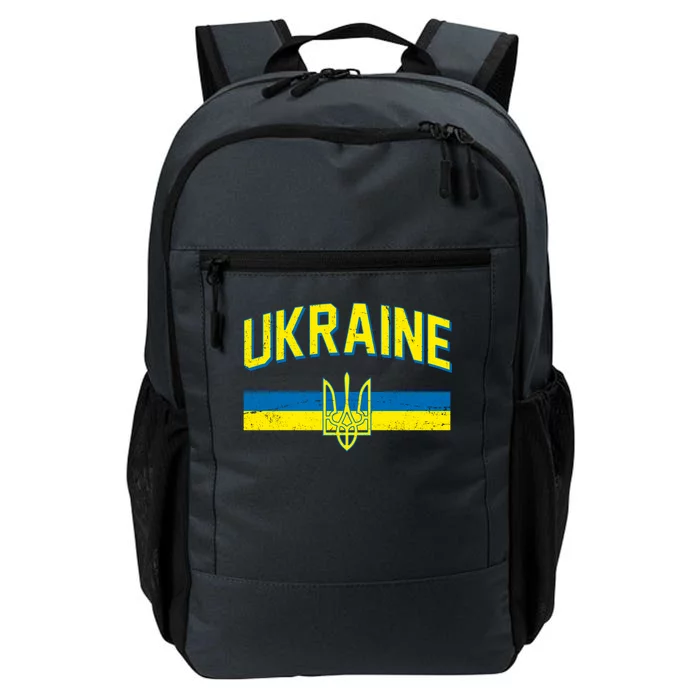 Stand With Ukraine Ukrainian Flag Coat Of Arms Daily Commute Backpack