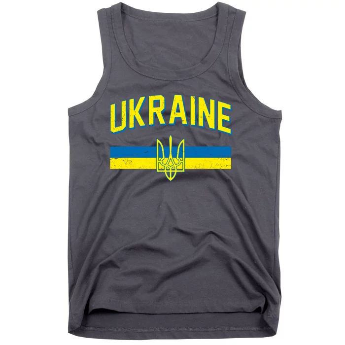 Stand With Ukraine Ukrainian Flag Coat Of Arms Tank Top