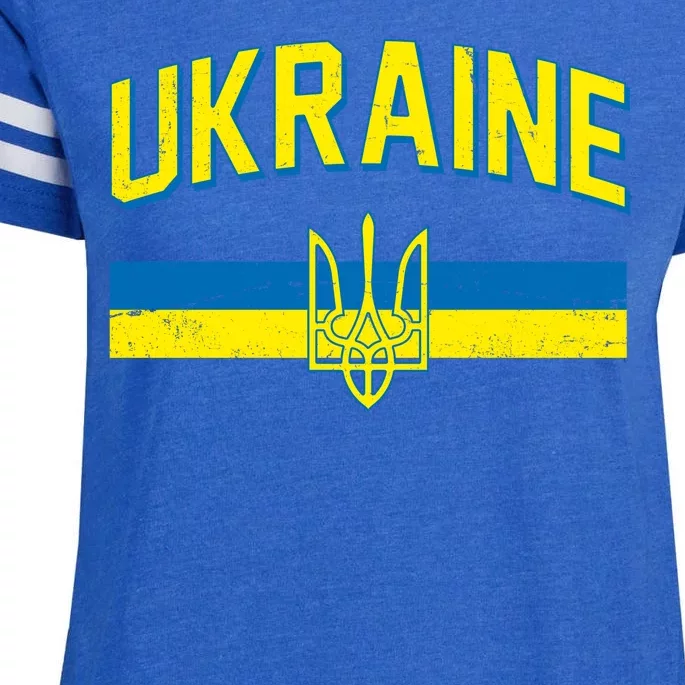 Stand With Ukraine Ukrainian Flag Coat Of Arms Enza Ladies Jersey Football T-Shirt