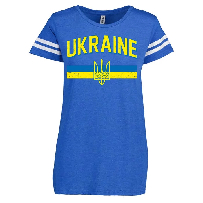 Stand With Ukraine Ukrainian Flag Coat Of Arms Enza Ladies Jersey Football T-Shirt