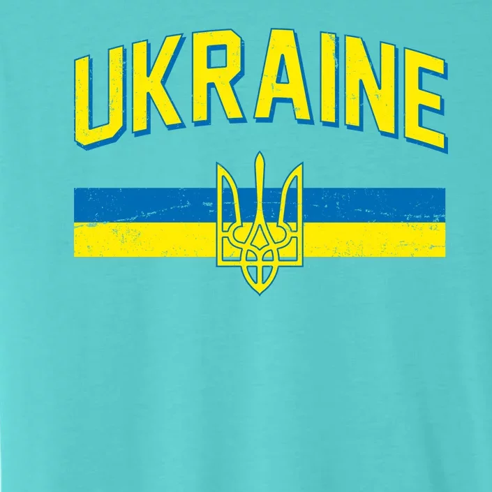 Stand With Ukraine Ukrainian Flag Coat Of Arms ChromaSoft Performance T-Shirt