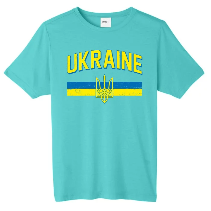 Stand With Ukraine Ukrainian Flag Coat Of Arms ChromaSoft Performance T-Shirt