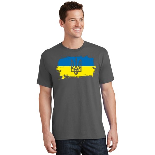 Stand With Ukraine Painted Distressed Ukrainian Flag Symbol T-Shirt