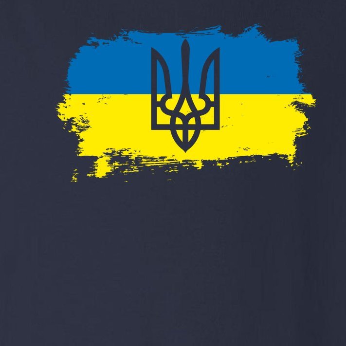 Stand With Ukraine Painted Distressed Ukrainian Flag Symbol Toddler Long Sleeve Shirt