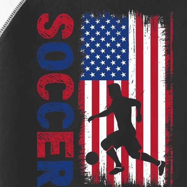 Soccer With Usa Flag For Soccer Lover Toddler Fine Jersey T-Shirt