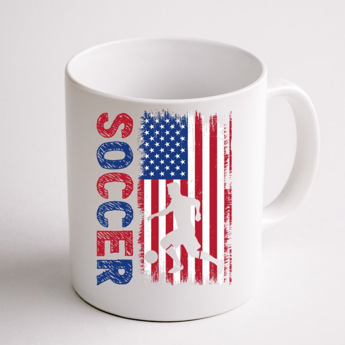 Soccer With Usa Flag For Soccer Lover Front & Back Coffee Mug