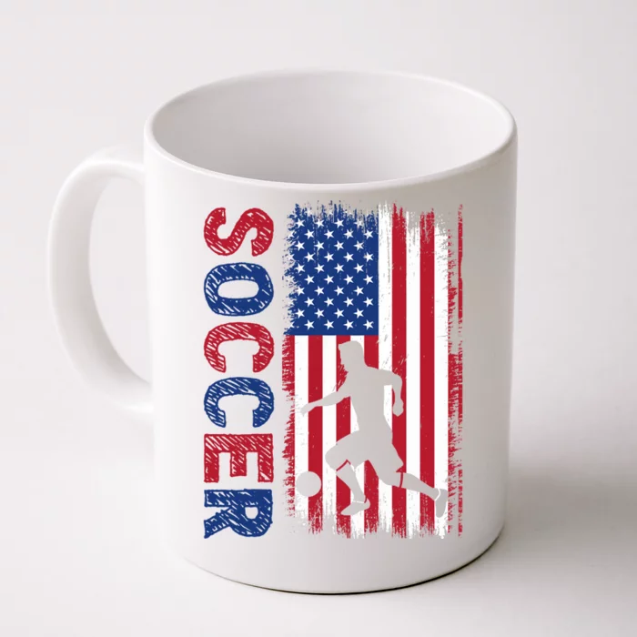 Soccer With Usa Flag For Soccer Lover Front & Back Coffee Mug