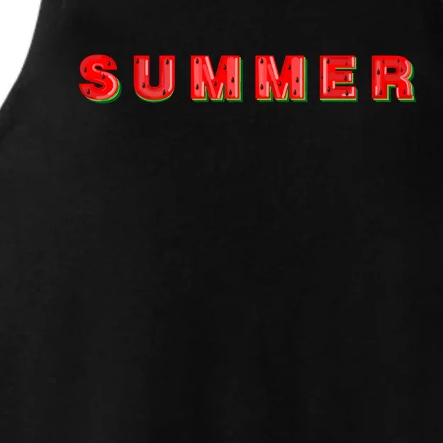 Summer Watermelon Vacation Ladies Tri-Blend Wicking Tank