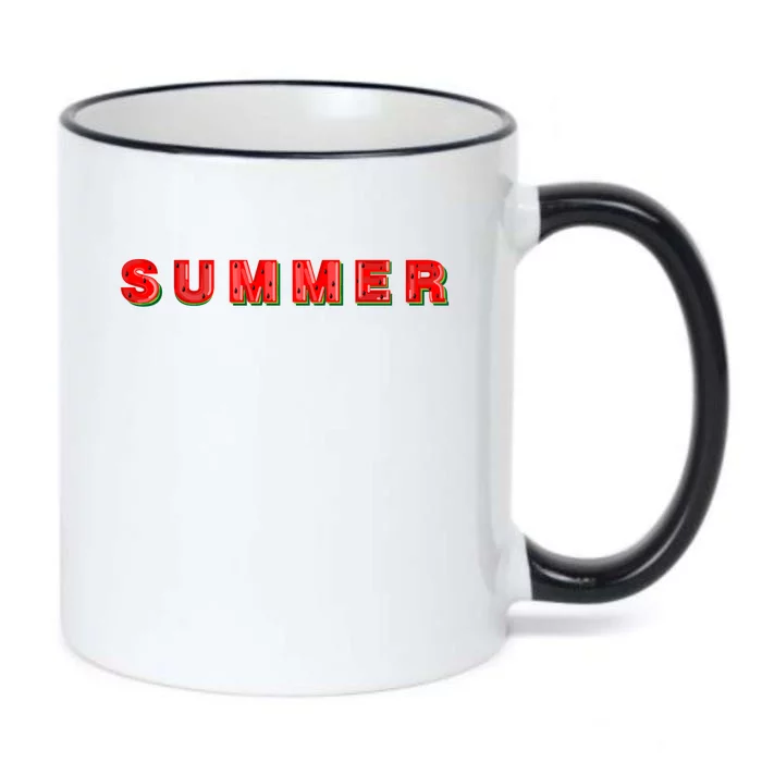 Summer Watermelon Vacation Black Color Changing Mug