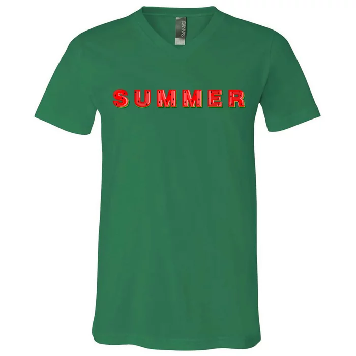 Summer Watermelon Vacation V-Neck T-Shirt