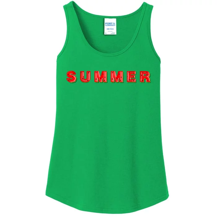 Summer Watermelon Vacation Ladies Essential Tank