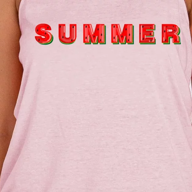 Summer Watermelon Vacation Women's Knotted Racerback Tank