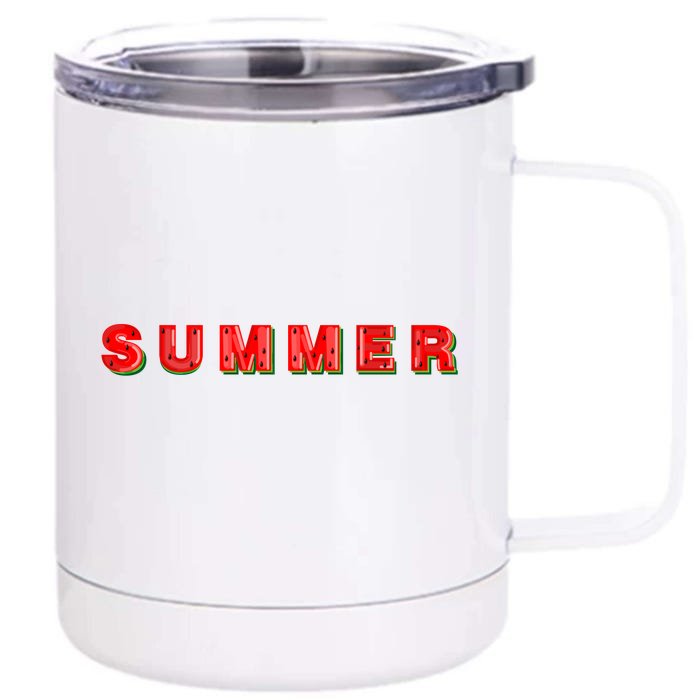 Summer Watermelon Vacation Front & Back 12oz Stainless Steel Tumbler Cup