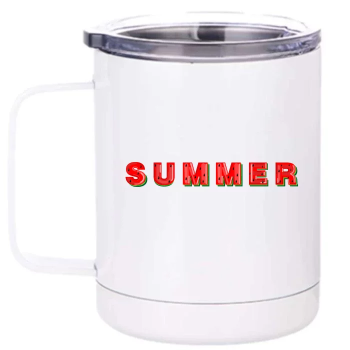 Summer Watermelon Vacation Front & Back 12oz Stainless Steel Tumbler Cup