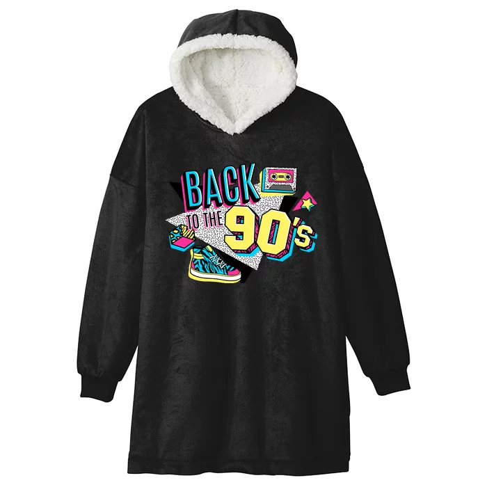 S WoS Vintage Retro Back To 90S Graphic Design Hooded Wearable Blanket