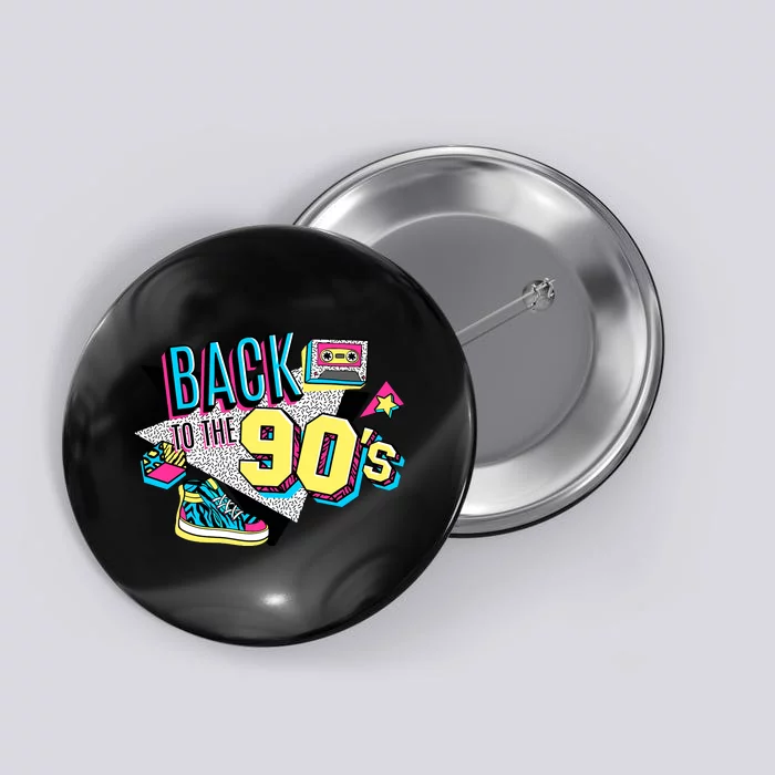 S WoS Vintage Retro Back To 90S Graphic Design Button