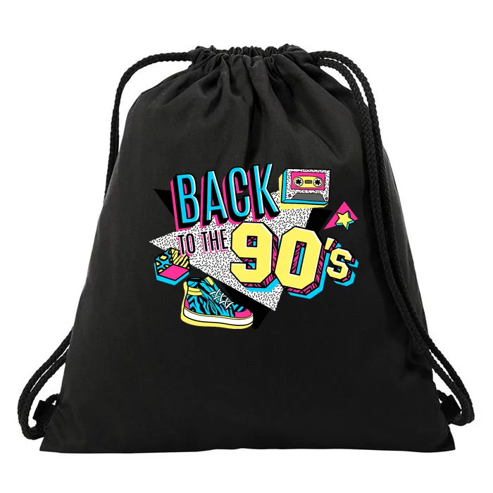 S WoS Vintage Retro Back To 90S Graphic Design Drawstring Bag