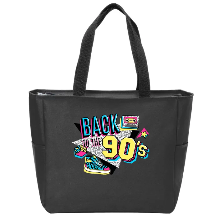 S WoS Vintage Retro Back To 90S Graphic Design Zip Tote Bag