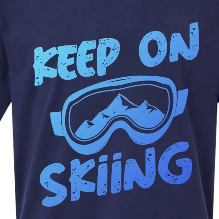 Ski Winter Vacation Keep On Skiing Cute Gift Sueded Cloud Jersey T-Shirt