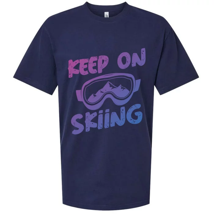 Ski Winter Vacation Keep On Skiing Cute Gift Sueded Cloud Jersey T-Shirt