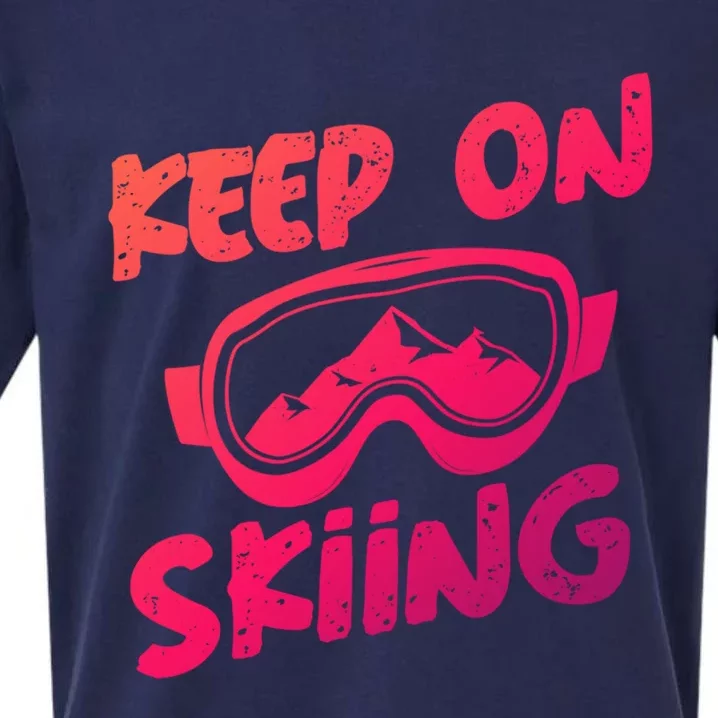 Ski Winter Vacation Keep On Skiing Cute Gift Sueded Cloud Jersey T-Shirt