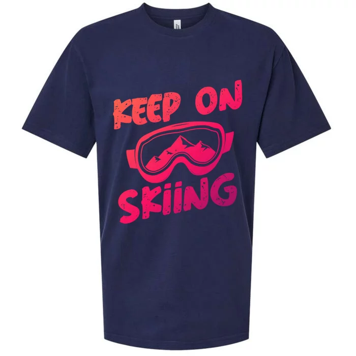 Ski Winter Vacation Keep On Skiing Cute Gift Sueded Cloud Jersey T-Shirt