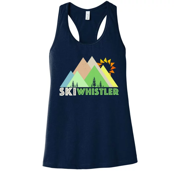 Ski Whistlerretro Vintage Whistler Bc Women's Racerback Tank