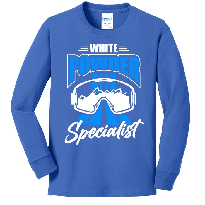 Skiing Winter Vaccation Ski Lover Cool Gift Kids Long Sleeve Shirt