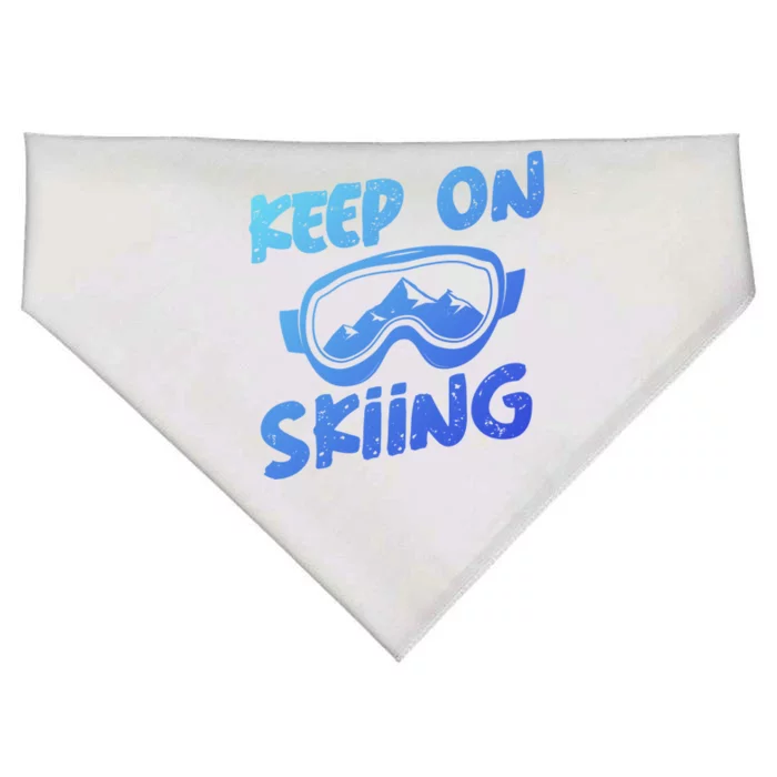 Ski Winter Vacation Keep On Skiing Gift USA-Made Doggie Bandana