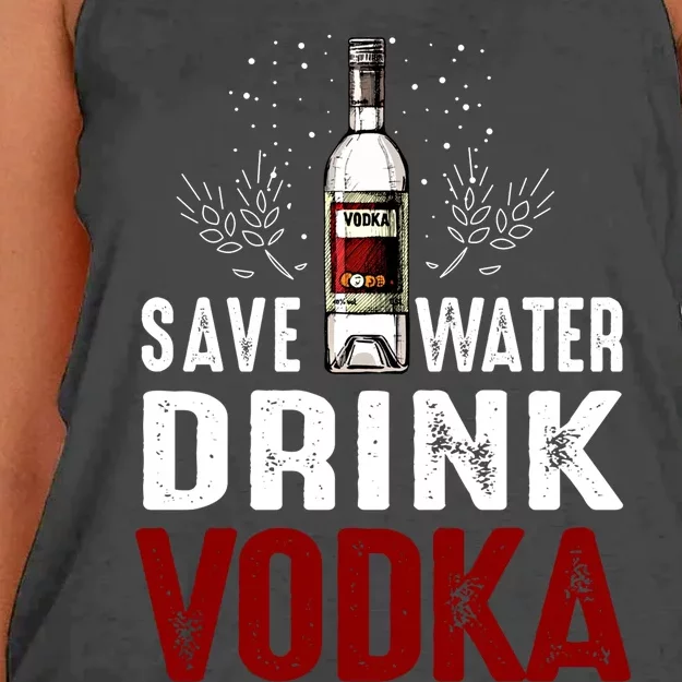 Save Water Vodka Funny For Vodka Lover Gift Women's Knotted Racerback Tank