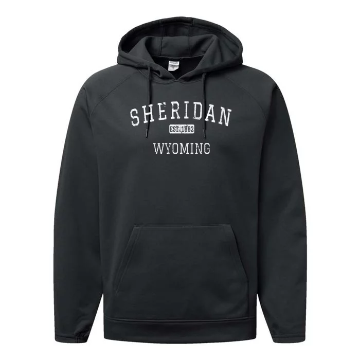 Sheridan Wyoming Wy Vintage Performance Fleece Hoodie