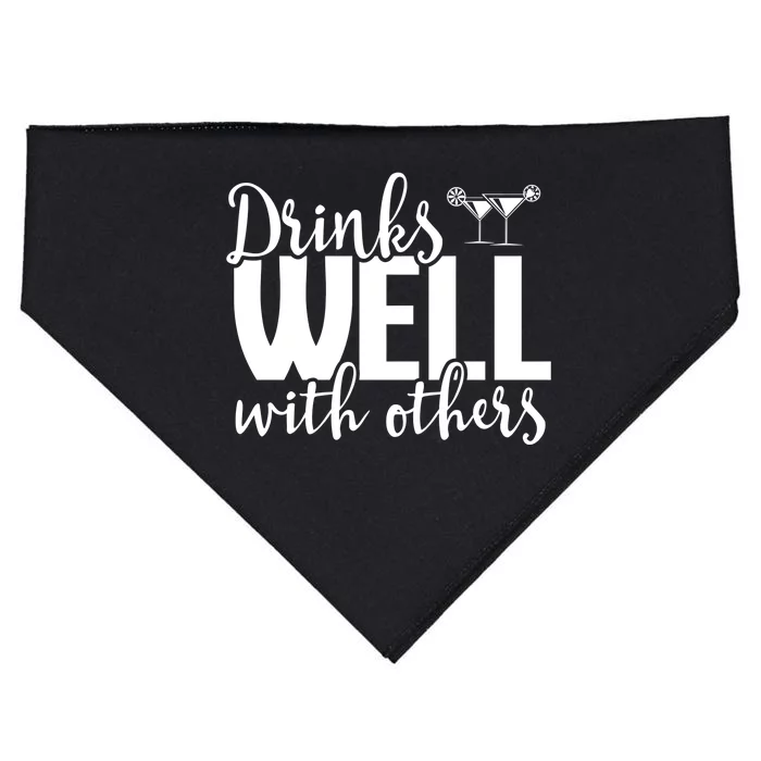 S Well With Others Funny Alcohol Cocktail Party Gift USA-Made Doggie Bandana