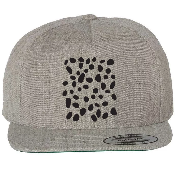 Spotted White With Black Polka Dots Dalmatian Wool Snapback Cap