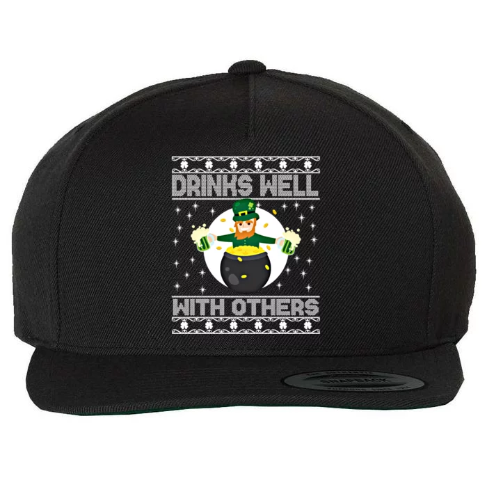 S Well With Others Funny St PaddyS Day Green Ugly Xmas Funny Gift Wool Snapback Cap